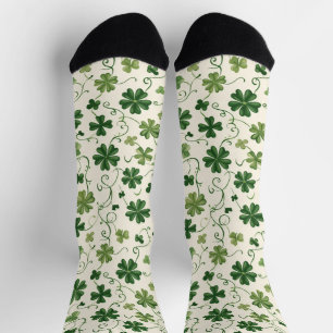 Retro Shamrock  Swirl Pattern Socks
