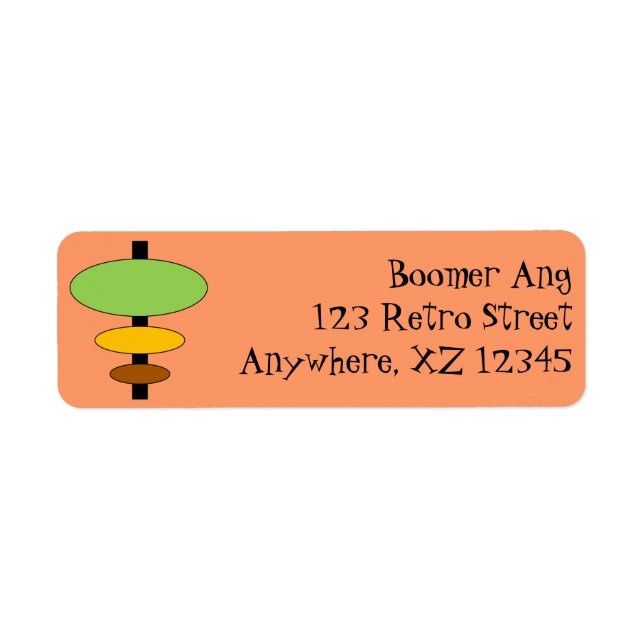 Retro Shape Return Address Label (Front)