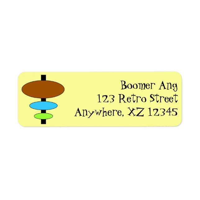 Retro Shape Return Address Label (Front)