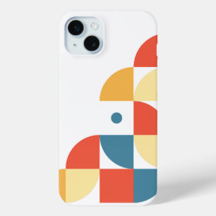 Retro Shapes and Colours on White iPhone 15 Mini Case