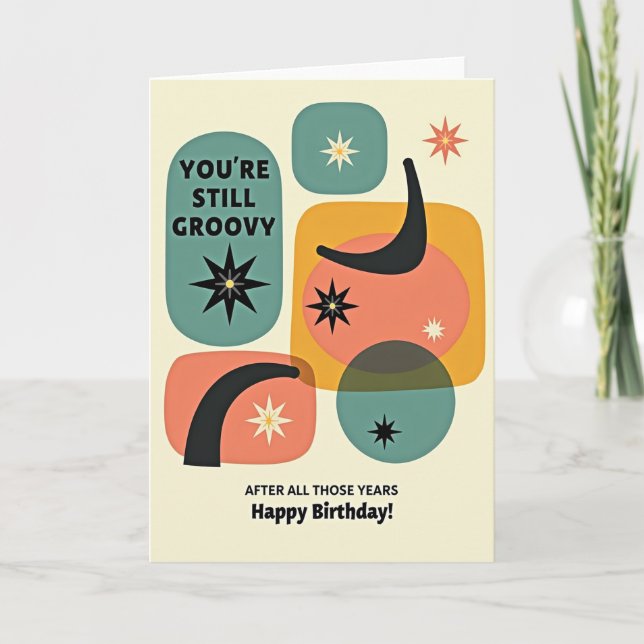 Retro Shapes Birthday Card (Front)