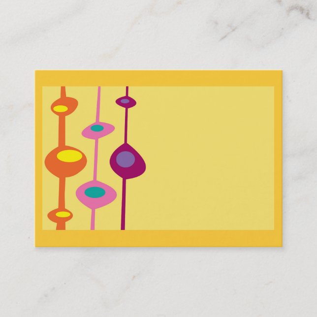 retro shapes citrus candy colors business card (Front)