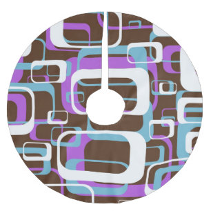 RETRO SHAPES PATTERN BRUSHED POLYESTER TREE SKIRT