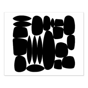 Retro Shapes Rubber Stamp