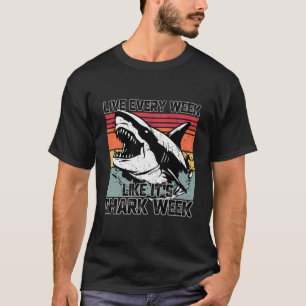 Retro Shark Ocean Biologist Animal Lover Shark Fin T-Shirt