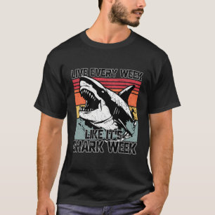 Retro Shark Ocean Biologist Animal Lover Shark Fin T-Shirt