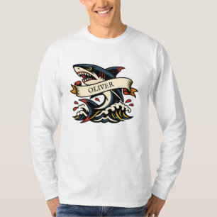 Retro Shark Tattoo Nautical T-Shirt