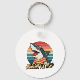 "Retro Shark Vibes Key Ring