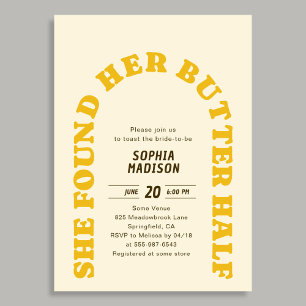 Retro She Found Her Butter Half Bridal Shower Invitation