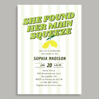 Retro She Found Her Main Squeeze Bridal Shower Invitation