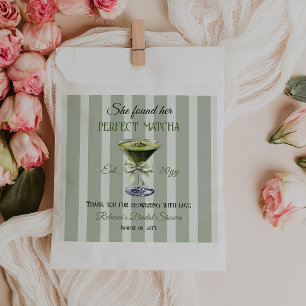 Retro She Found Her Perfect Matcha Bridal Shower Favour Bag