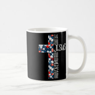 Retro She Loves Jesus And America Too 4th Of July  Coffee Mug