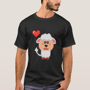 Retro Sheep 8-Bit Videogame Funny Gamers Pixelated T-Shirt
