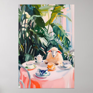 Retro Sheep Poster, Sheep Oil Painting, Vintage Poster