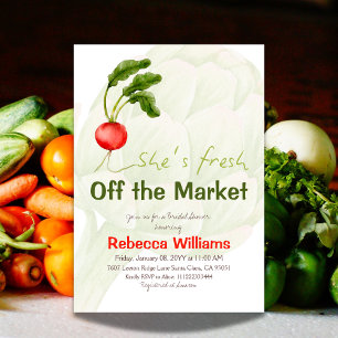 Retro She's Fresh Off the Market Bridal Shower Invitation