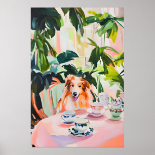 Retro Shetland Sheepdog Poster, Shetland Sheepdog Poster