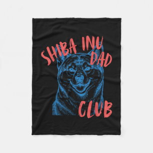 Retro shiba inu dog dad club pet lover owner fleece blanket