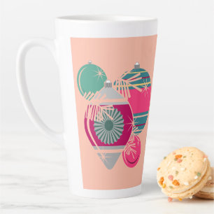 Retro Shiny Brite Ornaments Christmas Latte Mug