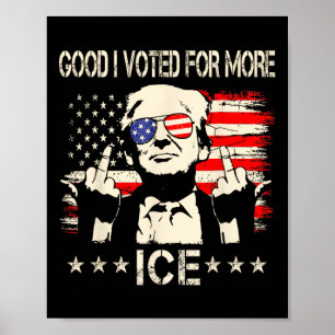 Retro Shirt Funny Good I Voted For More Ice Patrio Poster