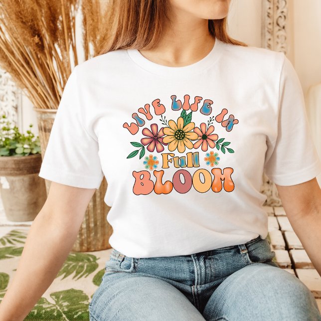 Retro Shirt Good Vibes Tshirt Groovy Flowers Tee (Creator Uploaded)