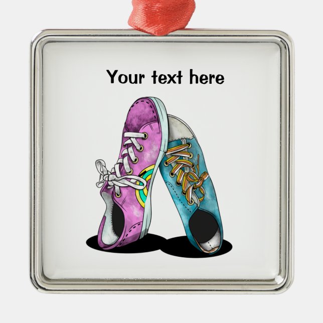 Retro shoes metal ornament (Front)