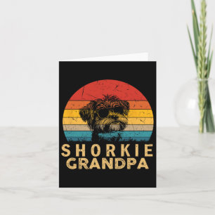 Retro Shorkie Grandpa Dog Lovers Paw Dad Fathers D Card