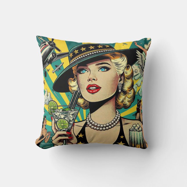 Retro Show Girl  Cushion (Front)