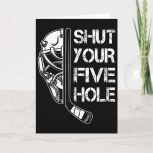 Retro Shut Your Five Hole Goalie Vintage Hockey Pl Card