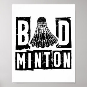 Retro Shuttle Badminton Player Poster