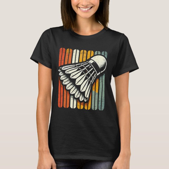 Retro Shuttle Badminton Player  T-Shirt (Front)