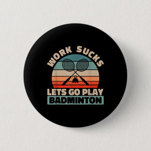 Retro Shuttle Court - Team Racquet Vintage Badmint 6 Cm Round Badge
