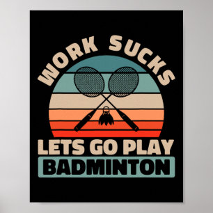 Retro Shuttle Court - Team Racquet Vintage Badmint Poster