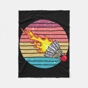 Retro Shuttle Fun Badminton Sports Player Coach Gr Fleece Blanket