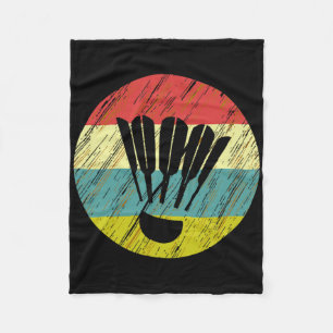 Retro Shuttle Racket Sports Badminton Player Athle Fleece Blanket