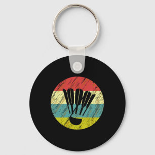 Retro Shuttle Racket Sports Badminton Player Athle Key Ring