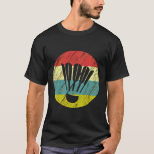 Retro Shuttle Racket Sports Badminton Player Athle T-Shirt