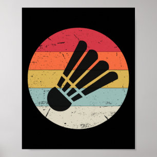 Retro Shuttle Vintage Badminton Player Coach Sport Poster