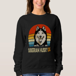 Retro Siberian Husky Dad Father's Day Vintage Dog  Sweatshirt