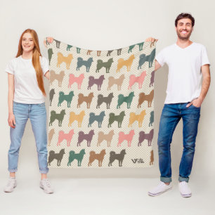Retro Siberian Husky Dog Blanket Gift Dog Lover