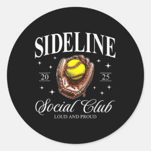 Retro Sideline Softball 2025 Loud And Proud Softba Classic Round Sticker