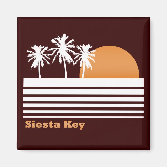 Retro Siesta Key Magnet (Front)