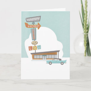 Retro sign Father-in-Law Birthday Card