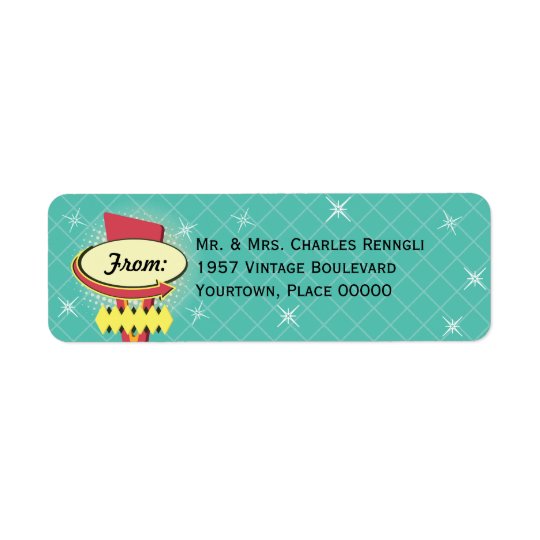 Retro Sign Return Address Return Address Label