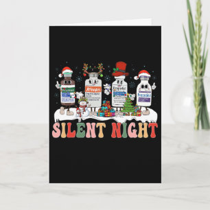 Retro Silent Night Icu Nurse Christmas 1 Card
