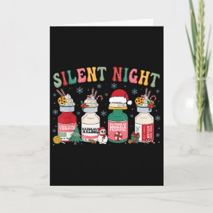 Retro Silent Night Icu Nurse Christmas  Card