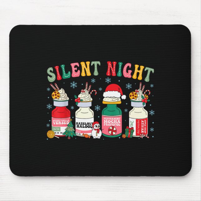 Retro Silent Night Xmas Nurse Christmas Doctor Er  Mouse Pad (Front)