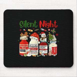 Retro Silent Night Xmas Nurse Christmas Doctor Er  Mouse Pad