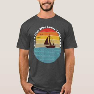 Retro Silhouette Just A Girlhat Loves Yacht Rock M T-Shirt
