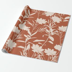 Retro silhouette meadow flowers seamless pattern i wrapping paper