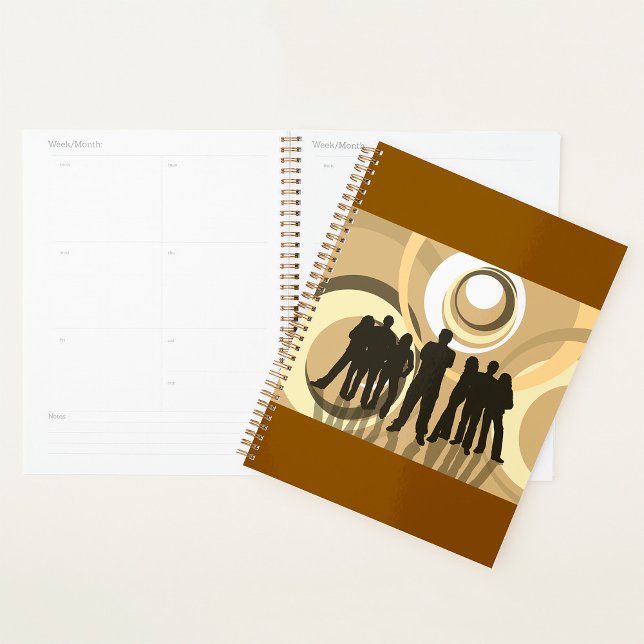 Retro Silhouette People with Abstract Circles Planner (Creator Uploaded)